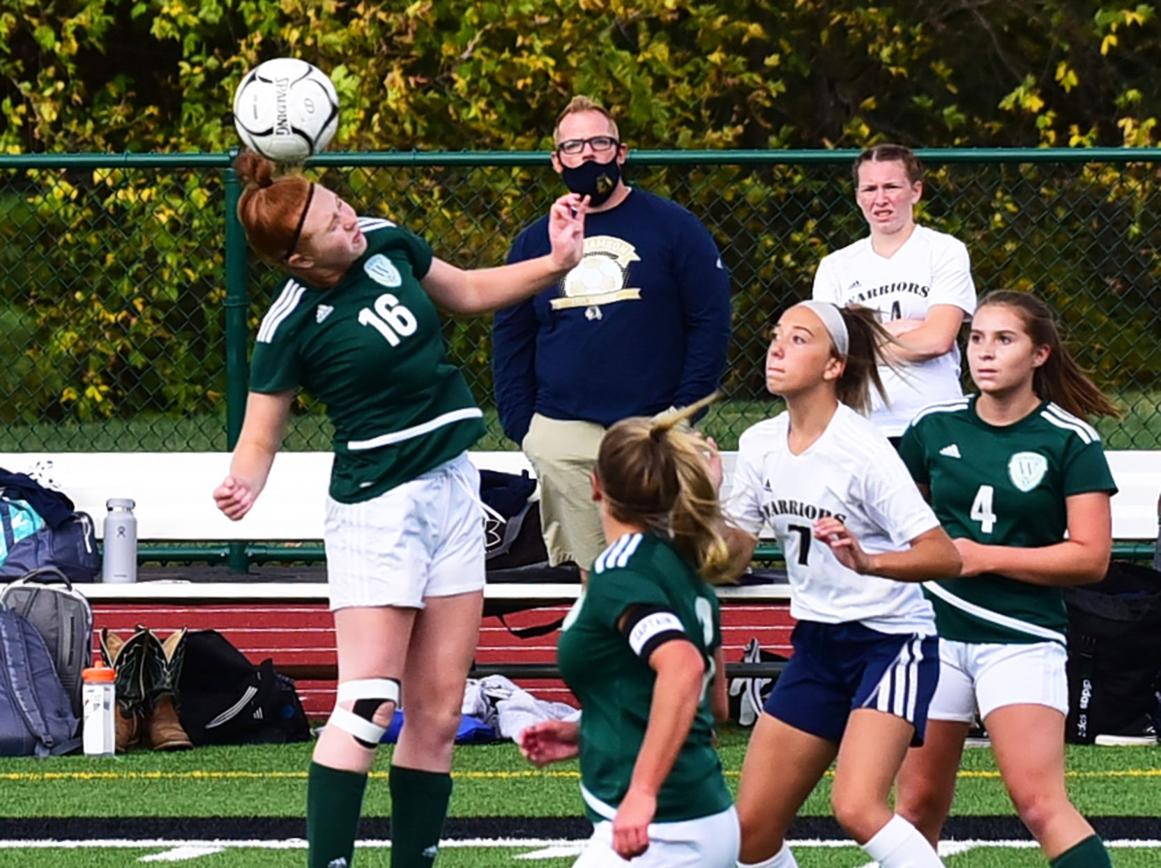 Emma Coolidge heads ball
